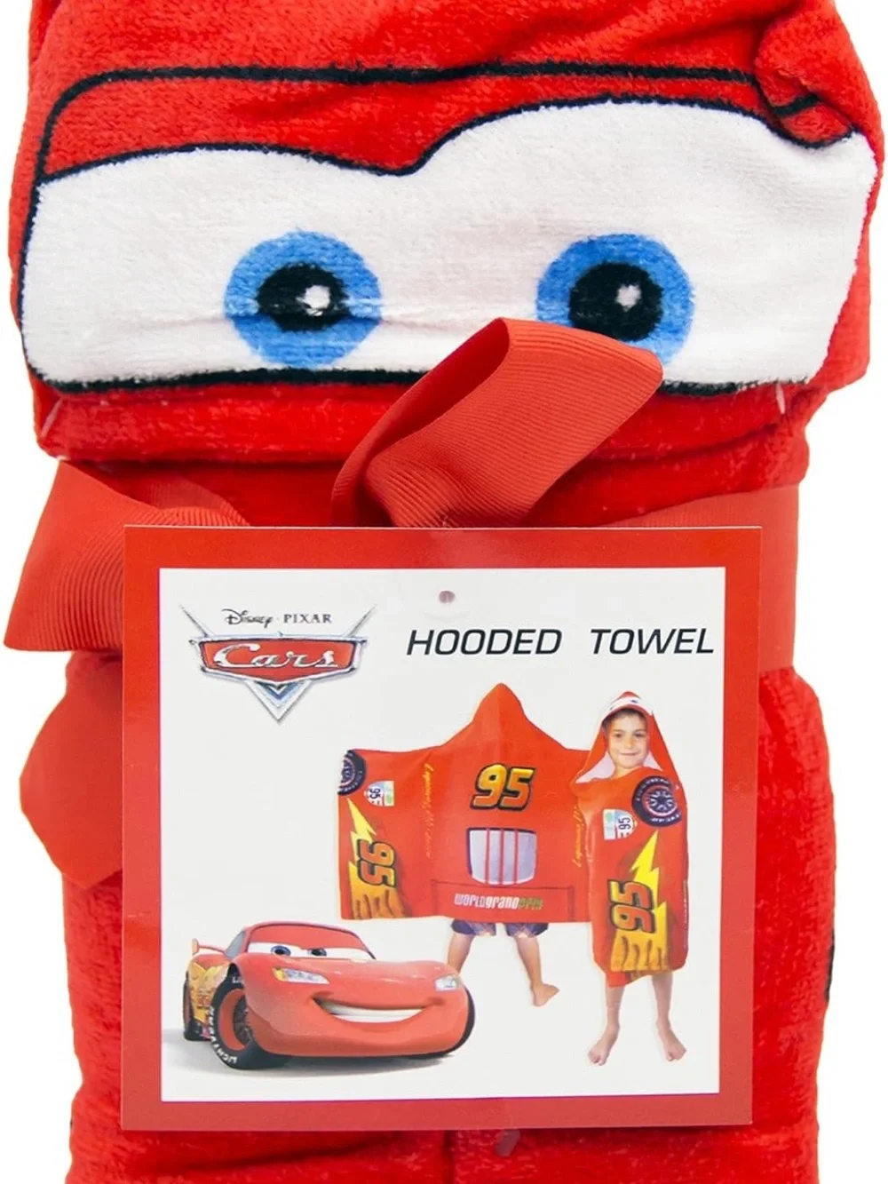Disney Lightning McQueen Hooded Kids Towel - Picture 9 of 9
